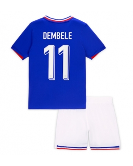 Francia Ousmane Dembele #11 Maglia Gara Casa Repliche Europei 2024 Bambino